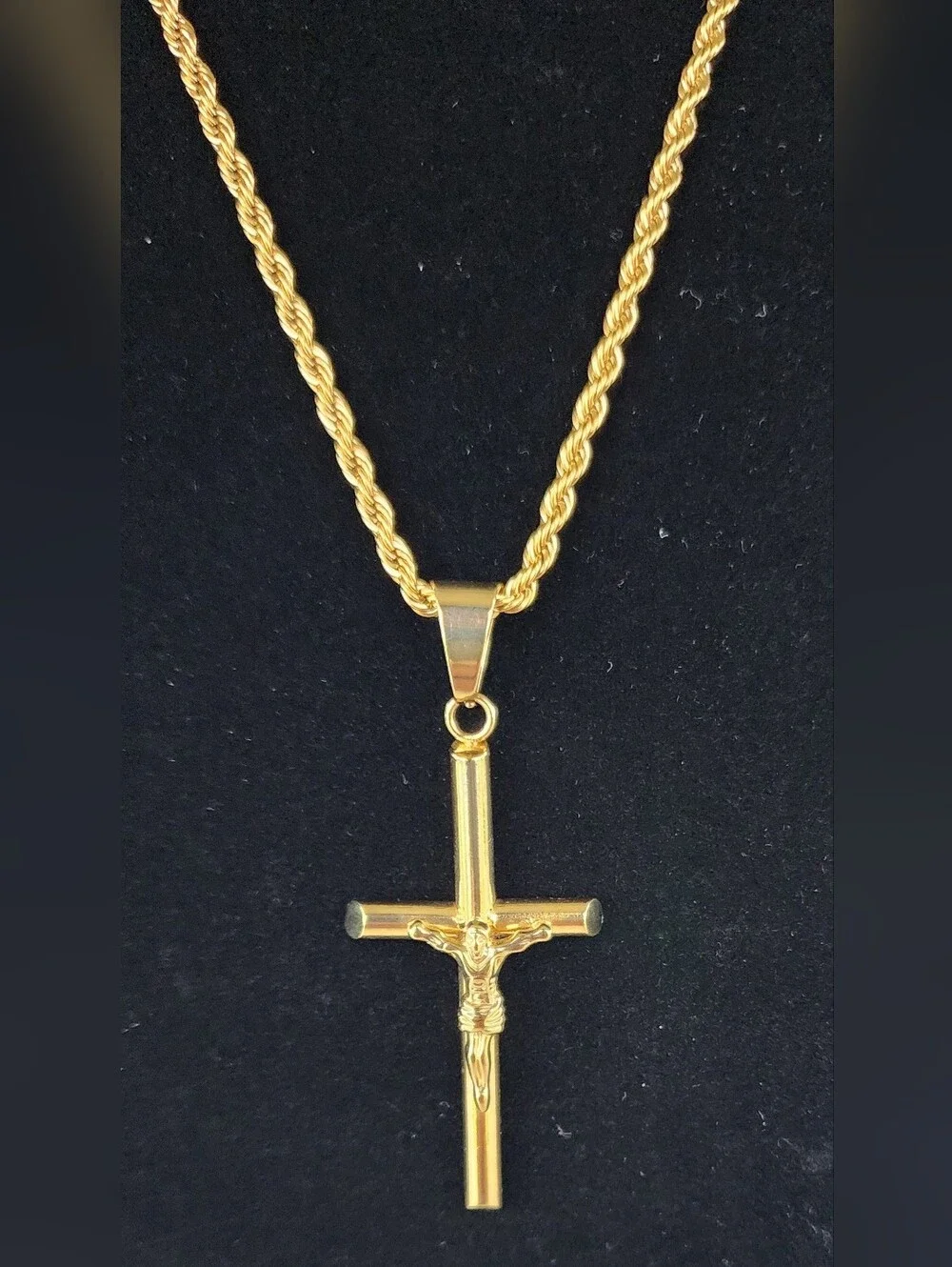 Gold Cross Pendant Necklace For Men Or Women Jewelry